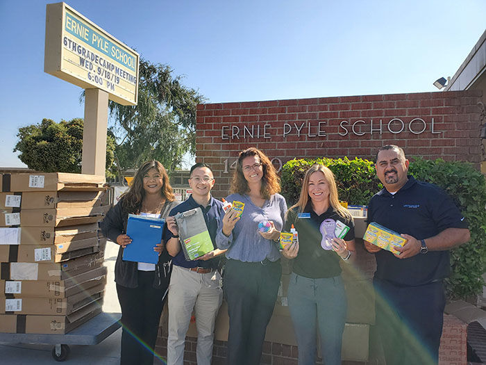 School Supply Donation to Ernie Pyle Elementary School in Bellflower