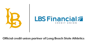 LB logo and LBS Financial logo with text official banking partner of LBSU athletics